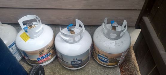 New full Blue Rhino propane tanks. $45 each several available. Location Hillsboro