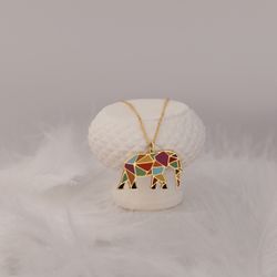 Enamel Elephant Pendant