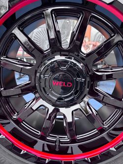 Weld Racing Wheel Gloss Black Red Lip