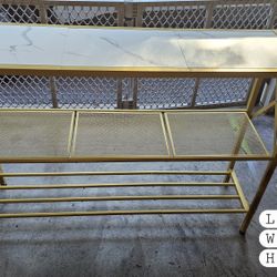 OBO Hoctieon Gold Console Table 3 Tier Narrow White
Entryway Tables, Hallway Desk, Sofa Tables, with Shelves, Entrance Desk, for Entryway