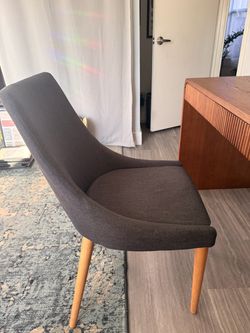Two Mid-Century Modern Upholstered Dining Chair