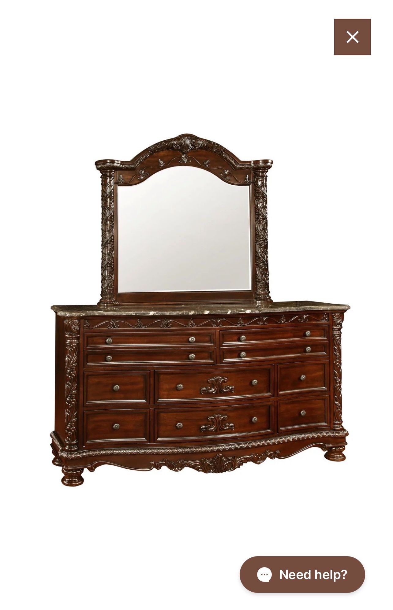 ashley north shore dresser brown The North Shore Dark Brown 6 Pc. Dresser, Mirror, Chest, Queen Panel Bed available at Wier Furniture serving Lewistown, MT and surrounding areas