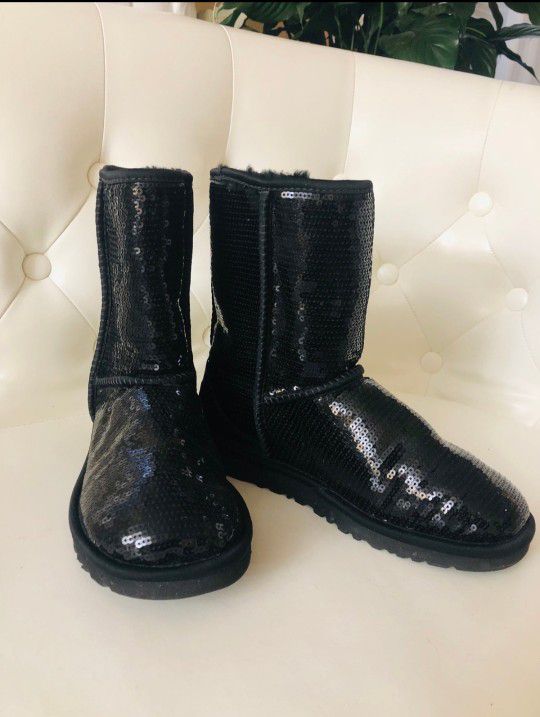 Ugg Australia Classic Short Black Sparkle Boots 