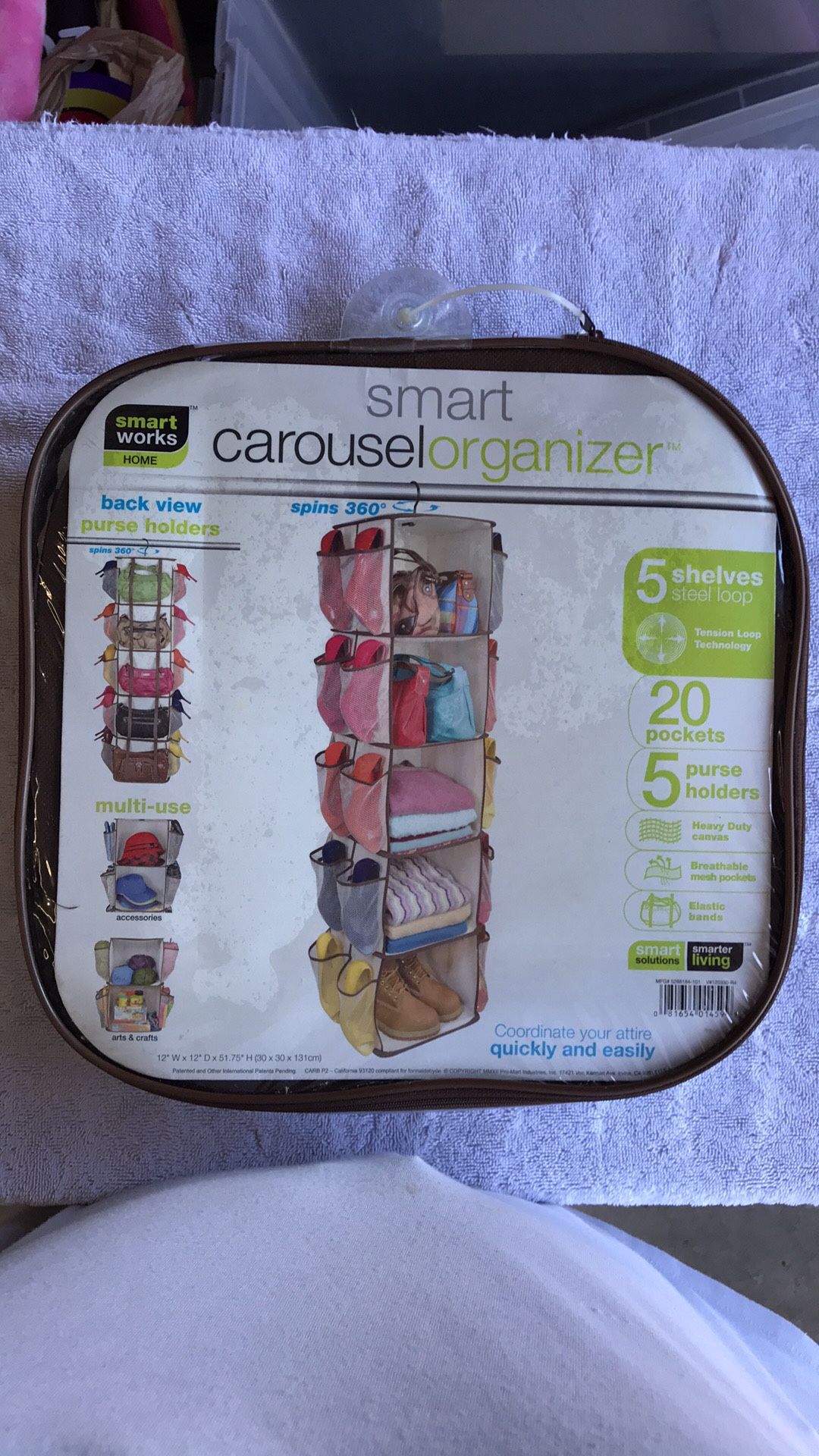 Spinning closet carousel organizer. NIP