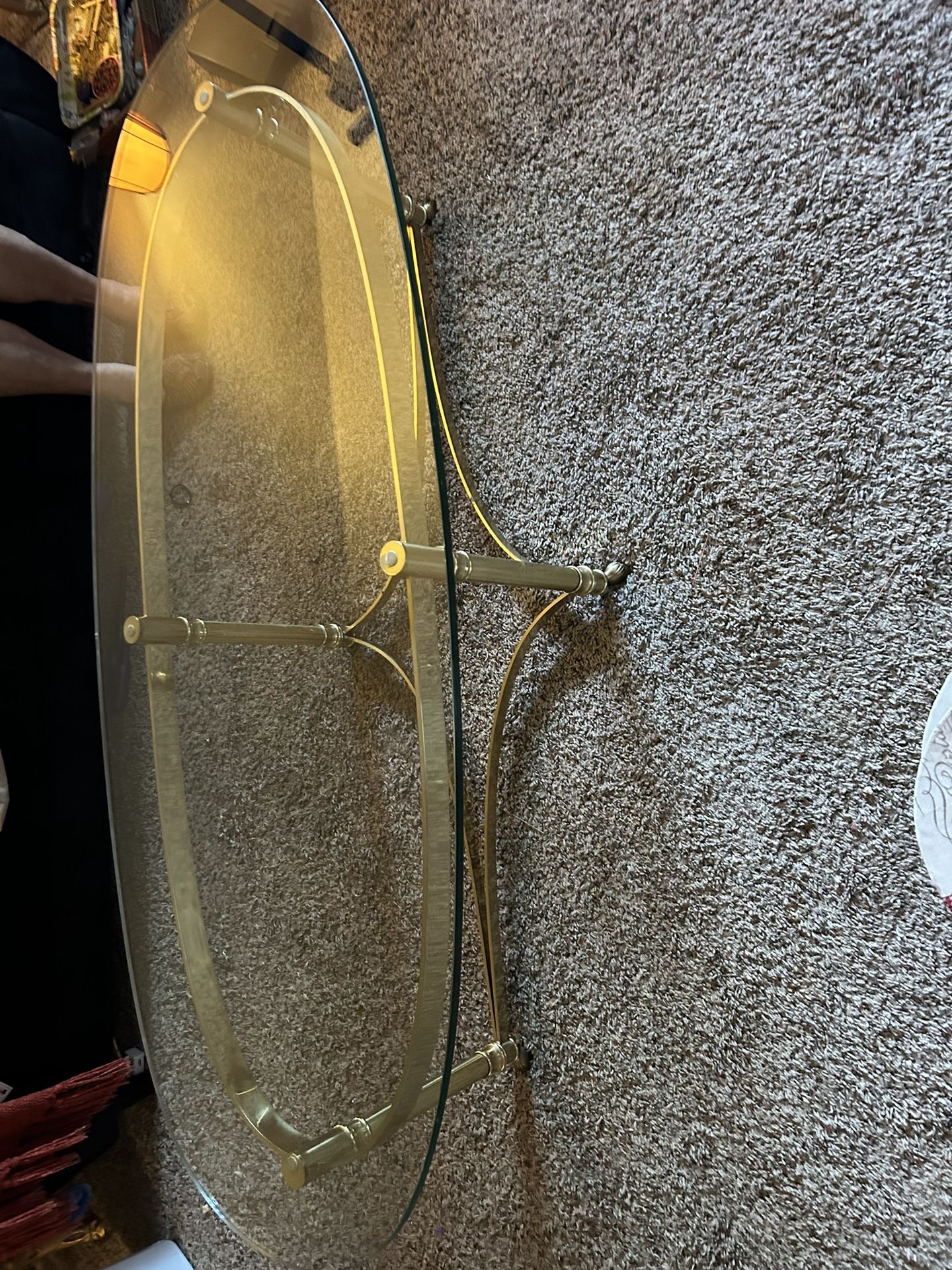 Glass And Gold Coffee Table Excellent Condition 