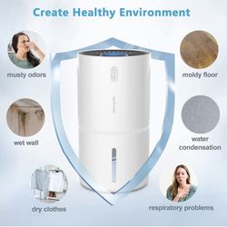 SEAVON Dehumidifiers for Home, 27oz Dehumidifier for Basement, 2600 Cubic Feet (280 sq ft),