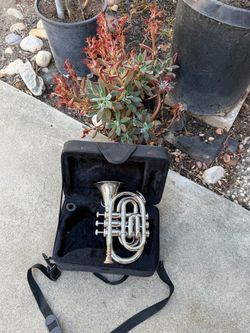 Silver Pocket Trumpet with Case