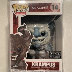 Krampus Funko Pop *VAULTED* FYE Exclusive Frozen Snowy Holidays 14 with protector Christmas Xmas Santa Claus Horror