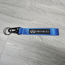 BRAND NEW INFINITI Blue Racing Keychain Wrist Metal key Ring Hook Strap Lanyard Universal