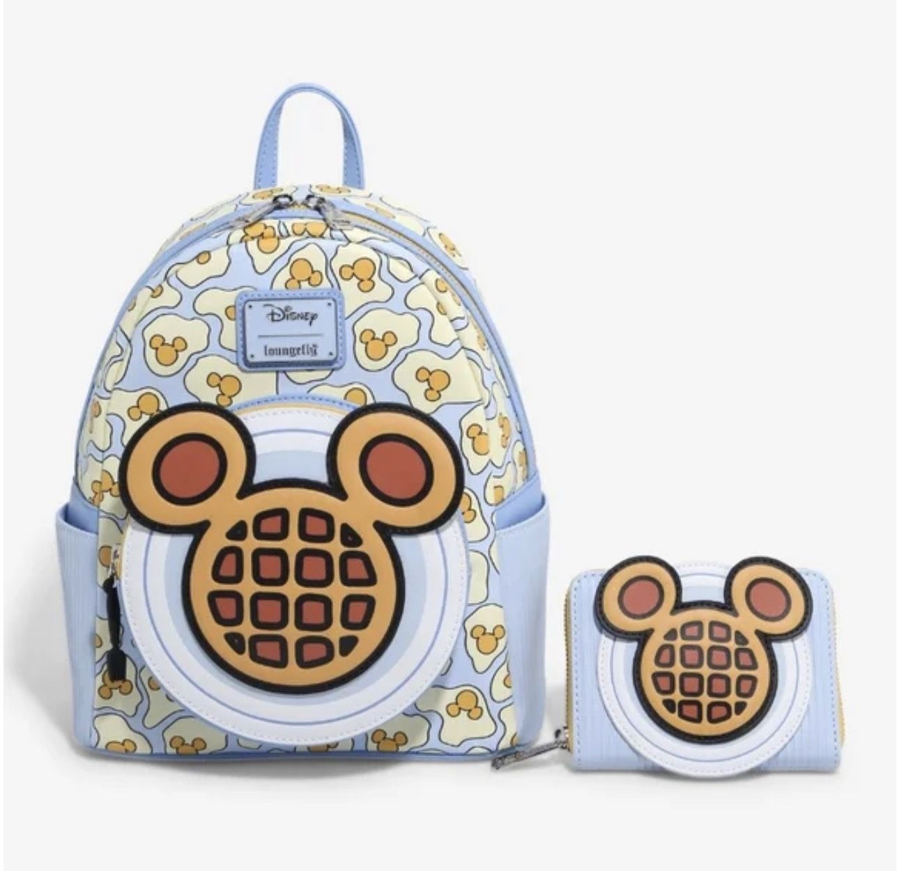 Loungefly Disney Mickey Mouse Breakfast Waffle Scented Mini Backpack + Wallet