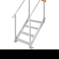 VEVOR Aluminum Adjustable Pool Stairs Dock Ladder Nonslip Steps