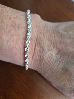 Silver plated rope bracelet
