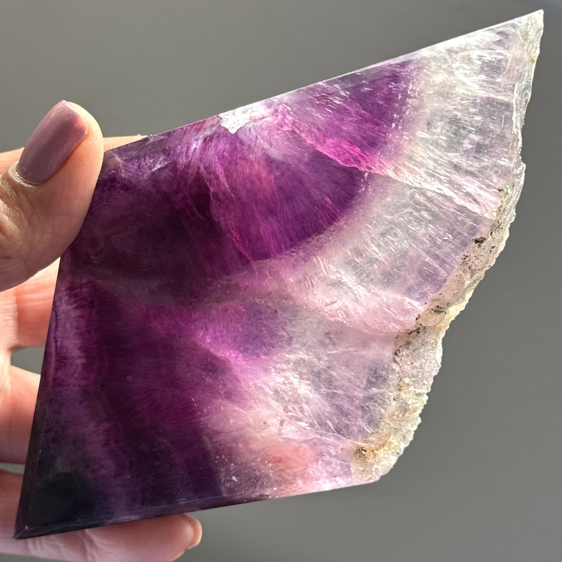 Natural Purple Fluorite With Stand