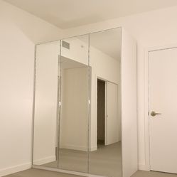 DISCOUNTED Custom IKEA Pax White Closet Wardrobe with Aheim Mirror Doors