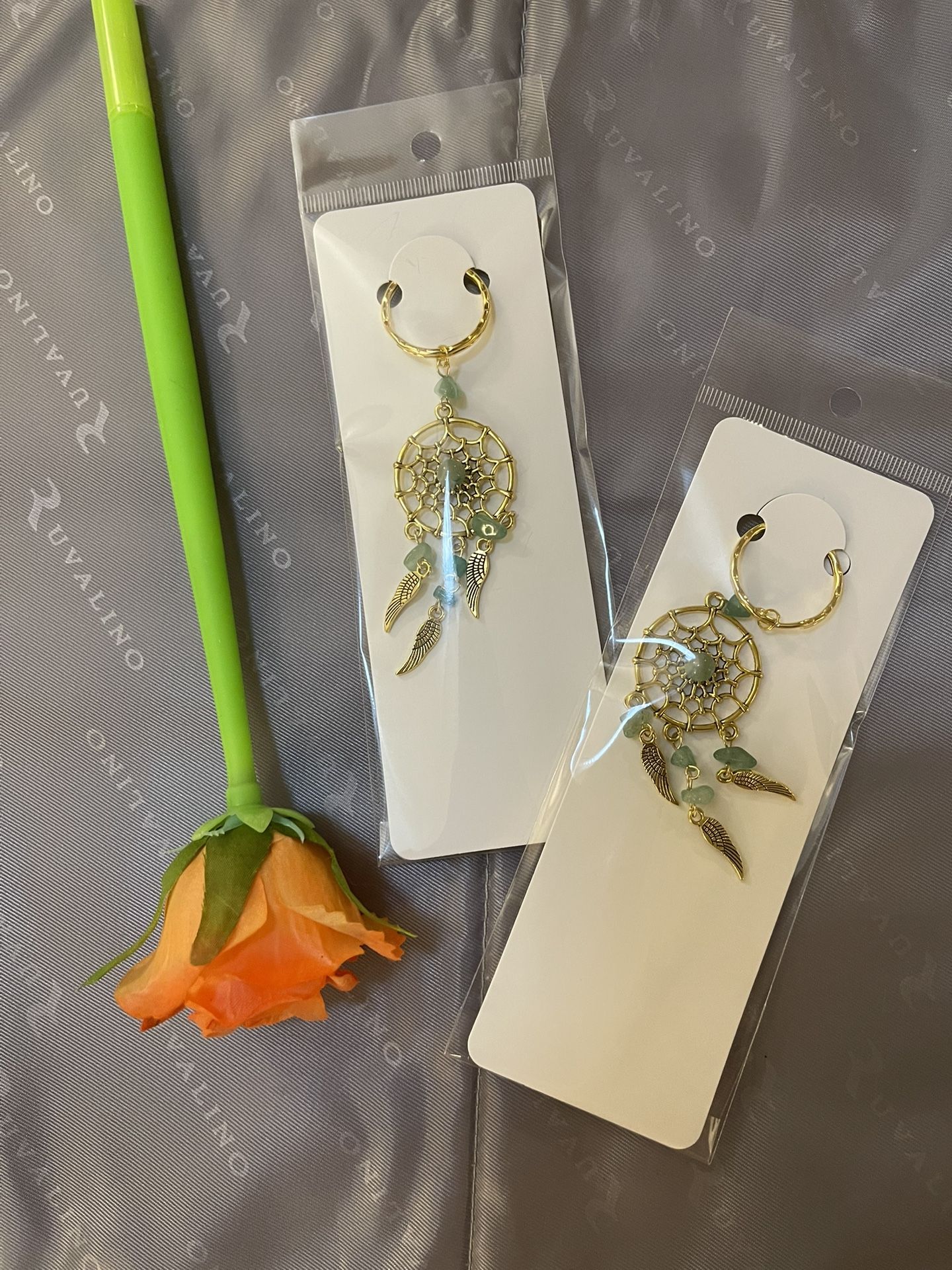 Gold and Green Dreamcatcher keychain