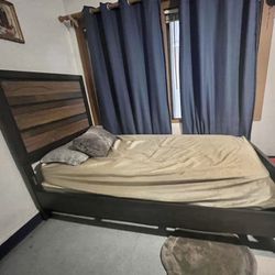 Bed and drawer set twin size bed