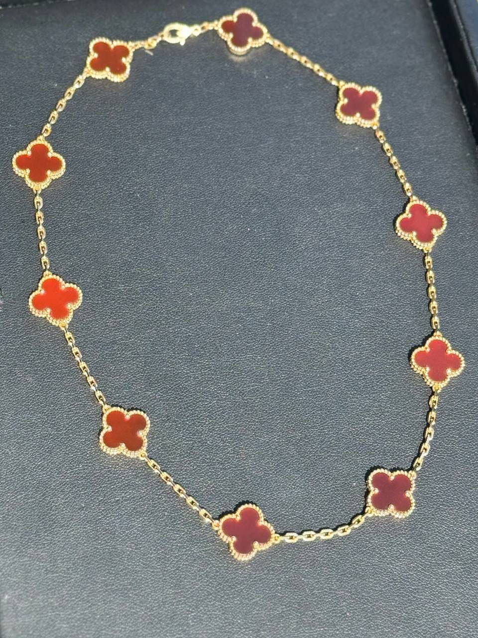 Jewelry Van Cleef Arpels 18K Yellow Gold Carnelian 10 Motifs