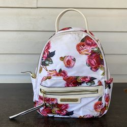 Juicy Couture Rosie Floral Backpack Small Mini Size White Multi Nylon