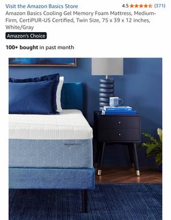 Amazon twin size 12 inch Cooling Gel Memory Foam Mattress