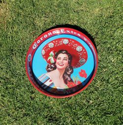Corona Pinup Serving Metal Platter