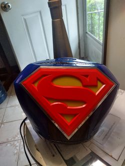SUPERMAN RADIO CD PLAYER Blue Portable Gets 88.3 Fm Good