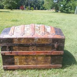 Antique Camelback Trunk