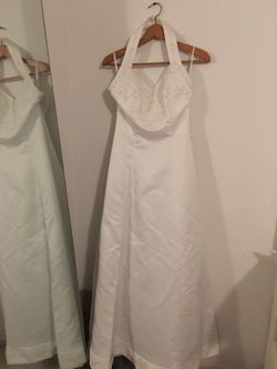 Halter style A line Wedding Dress