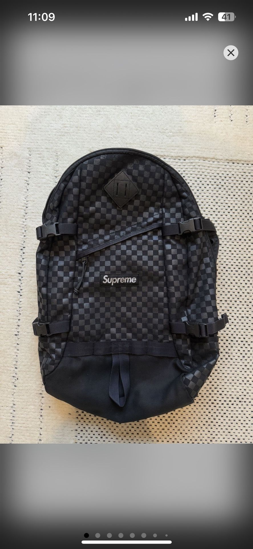 Supreme Backpack Black Checkered Damier FW11