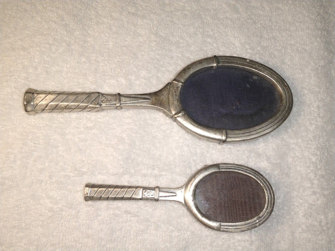 Vintage Peltro Pewter Tennis Racket Picture Frames From Italy $80