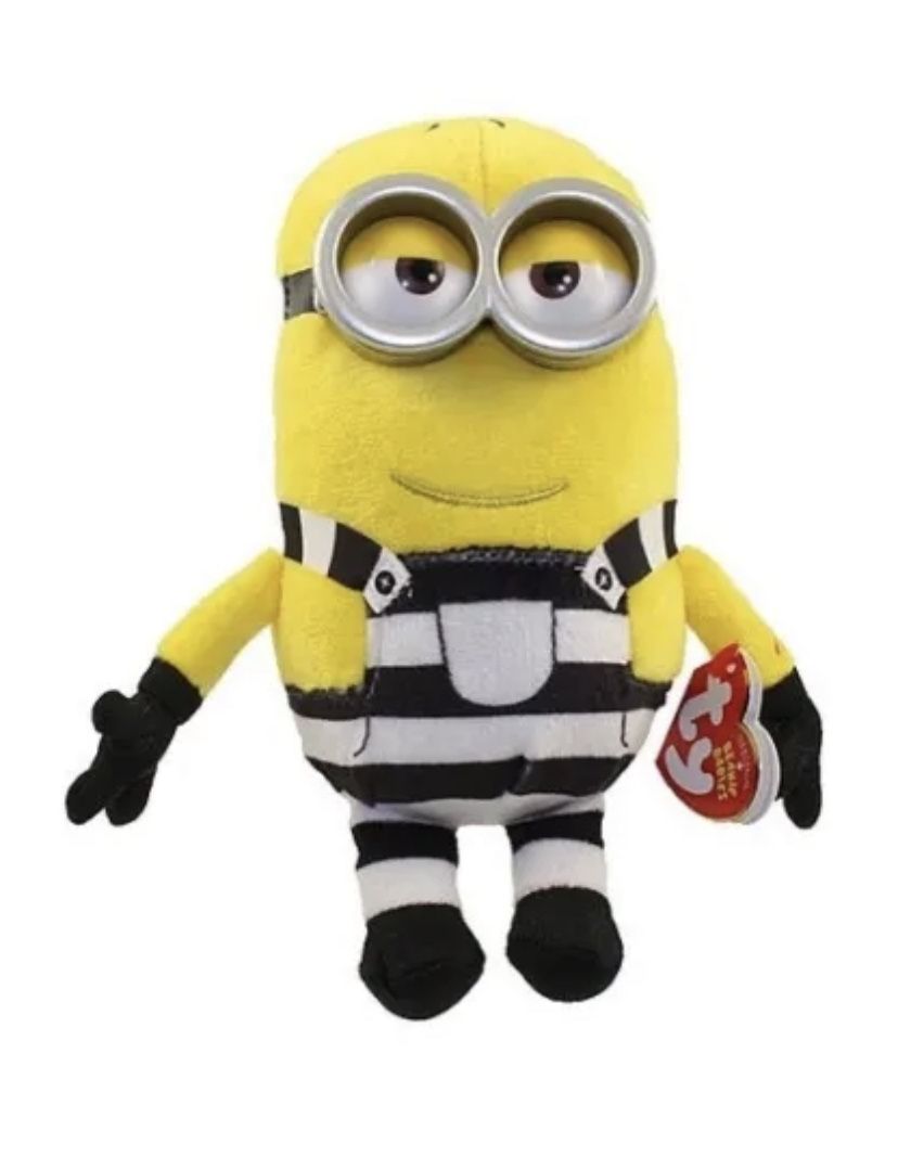 Minion Retired Ty Beanie Baby Despicable-Me-3 Jail Time Tom Minion Toy 6 in