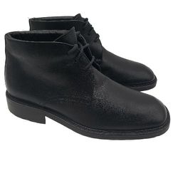 Vintage GORDON RUSH Mens Black Leather Chukka Boots Shoes Sz EU 44/US 11 M Italy