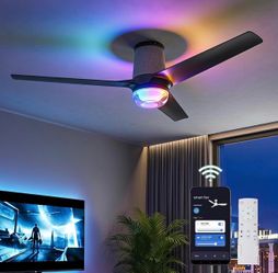 52” Ceiling Smart Fan with RGB Light
