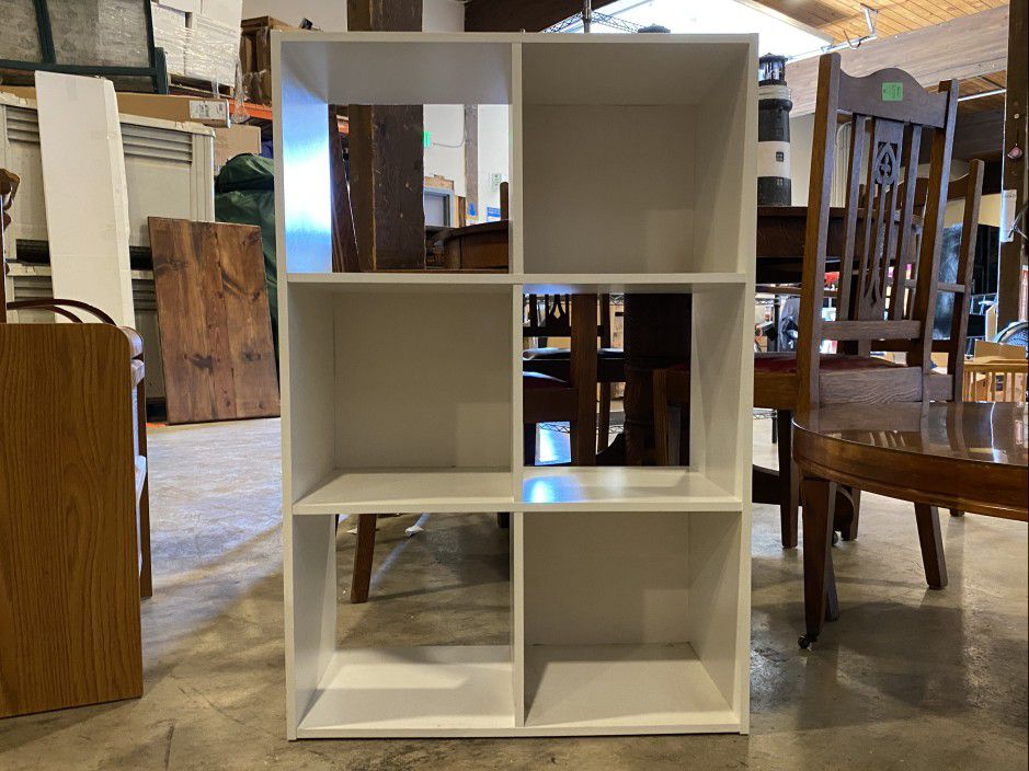White Cube Bookcase w/ Partial Back Wall