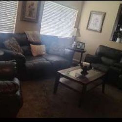 Ashley‘S Furniture, Living Room Set Leather Recliner