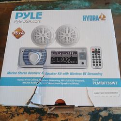 PYLE Marine Receiver and speaker kit with wireless and Bluetooth streaming