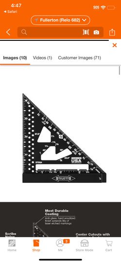 Stiletto 4.5 in. Trim Square @tools-289