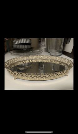 Rare Antique Vintage Mirrored Vanity tray over 60 years old
