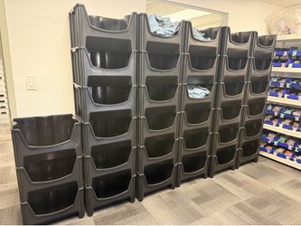 Jumbo Black Stacking Bins — $10 each (7 available)