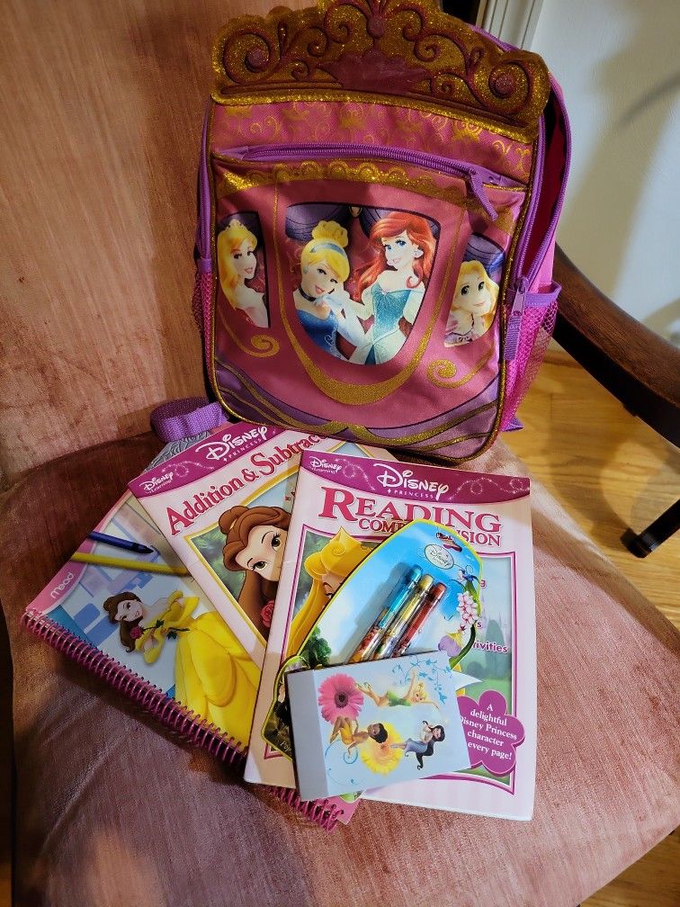 Disney Princess Backpack And Learning Materials