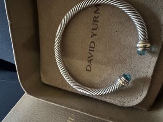 David Yurman Cable Bracelet with Blue Topaz