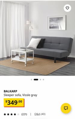 IKEA Balkarp Sleeper Sofa, Gray