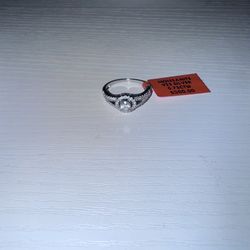 0.75ctw Moissanite Ring | Size 9 | 925 Sterling Silver Halo Setting | $300 Retail