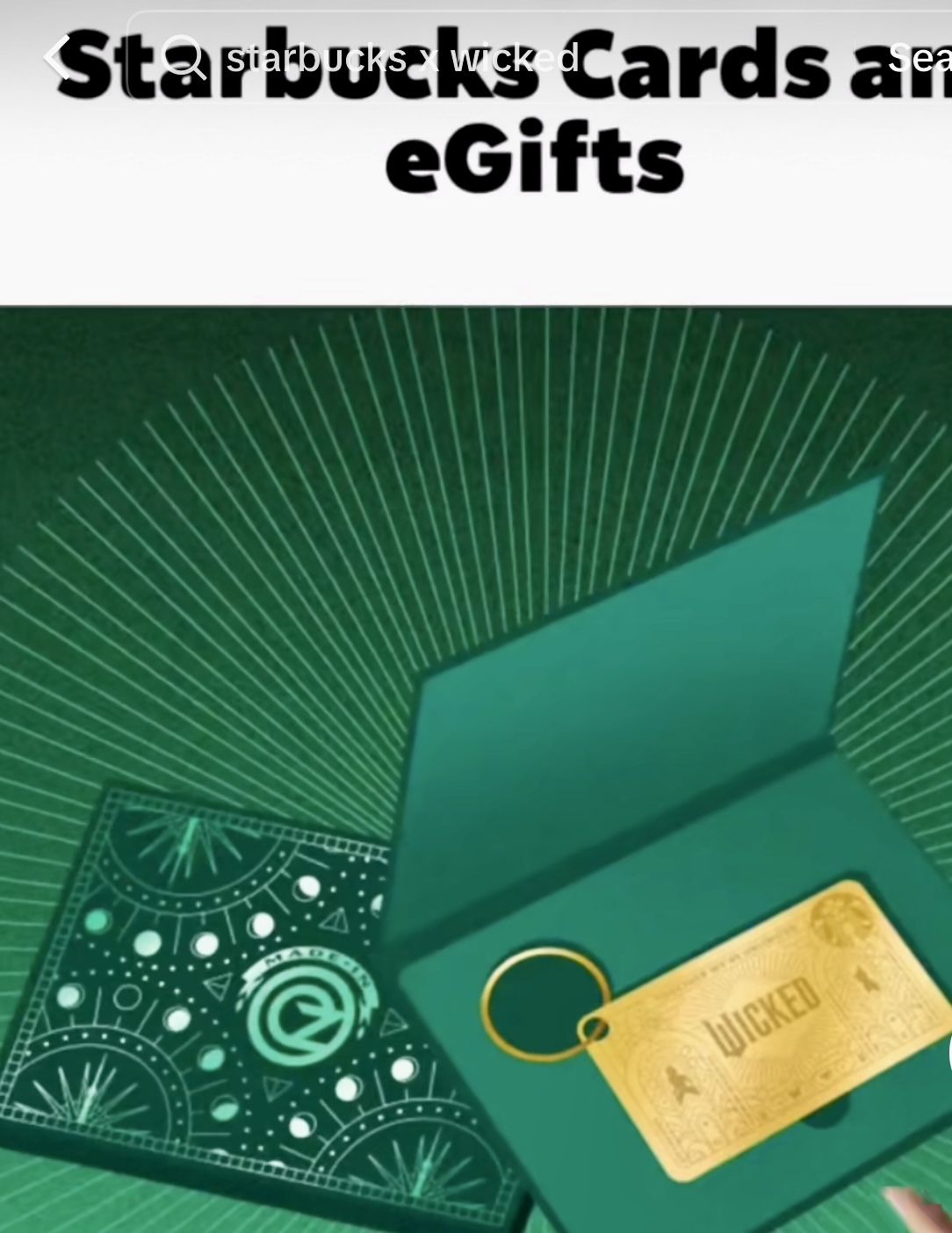 Wicked Starbucks Limited Edition Card/ Keychain