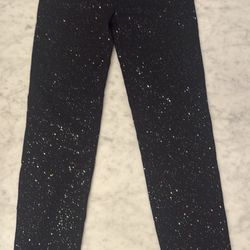 Gap Brand Girls Large Black Sparkle Leggings 