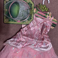 New 4 6 kids girls wicked dress costume crown pink princess Glenda Disney