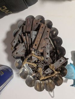 Antique small Brass butt hinge