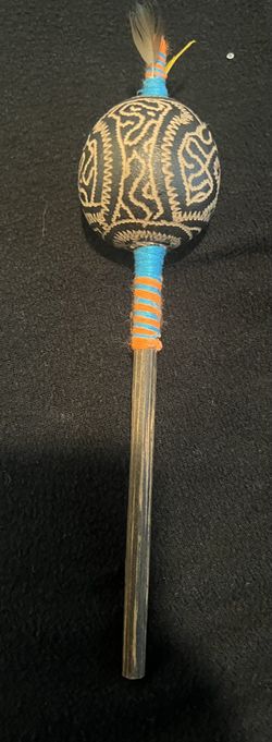 Rattle Shaker Hand Carved 