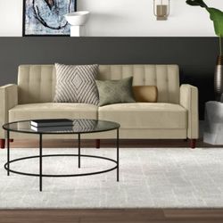 Perdue 81.5” Velvet Square Arm Convertible Sofa