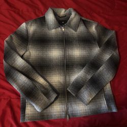 Zip up flannel jacket