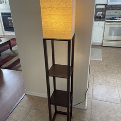 Floor Lamp with 2 Shelves